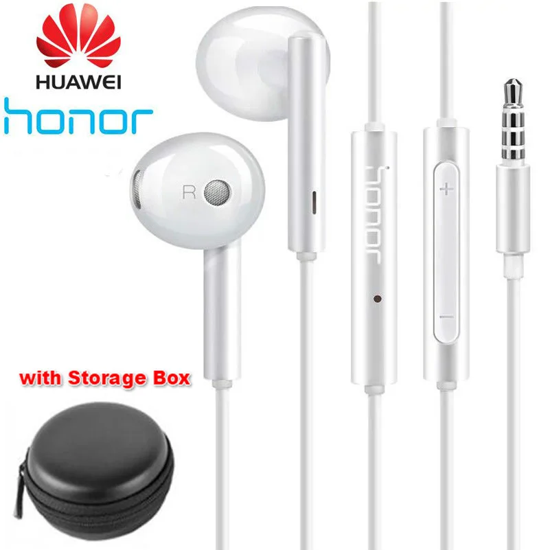 with box Huawei наушники Honor AM115 Mic 3,5 мм для xiaomi huawei P7 P8 P9 Lite P10 Plus Honor 5X 6X mate 7 8 9 - Цвет: with box