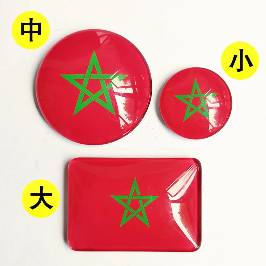 Morocco Магнит на холодильник хрустальная стеклянная кнопка с флагом логотип области магнит на холодильник комплект из 3 предметов - Цвет: Morocco
