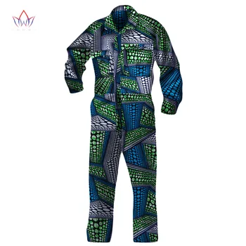 

2017 New Traditional African Long Sleeve Rompers Clothing Men African Trousers Clothes Dashiki Men Printed Pants 6XL BRW WYN317
