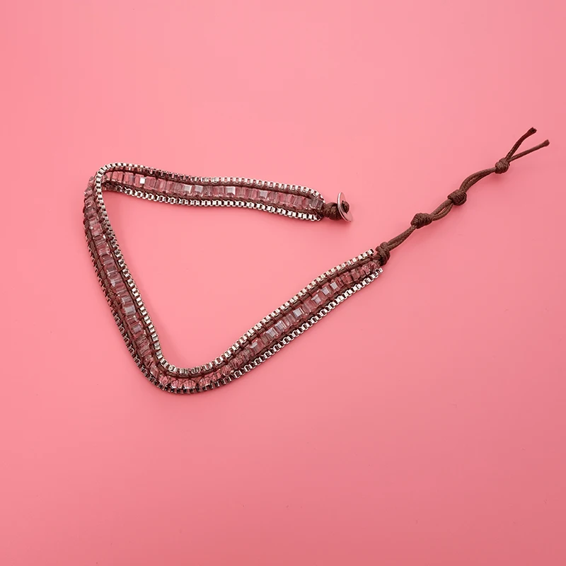 All Seasons Women Chic Bohemian Ethnic Clear Glass Crystal Choker Necklace Multifunctional Fashion Jewelry