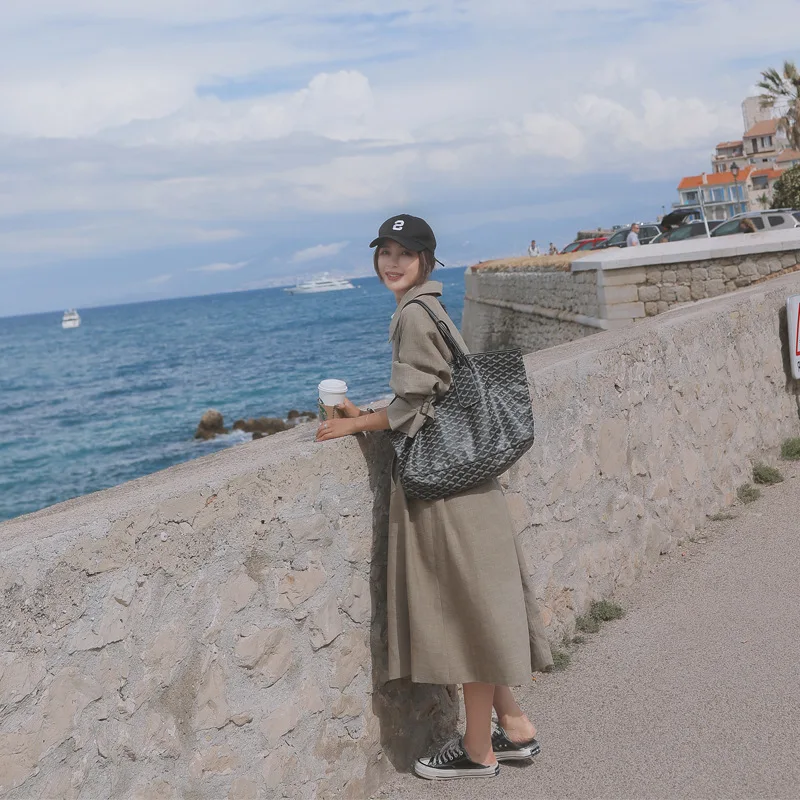 

Lace-up Trench Coat Women's Mid-length over-the-Knee Korean-style 2019 Spring And Autumn New Style Loose-Fit CHIC Early Spring C