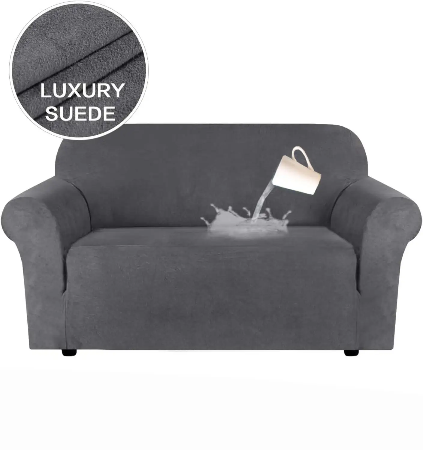 Suede Fabric Chair Cover Sofa Slipcover Couch Covers Velvet Plush Suede Fabric Chair Cover Sofa Slipcover