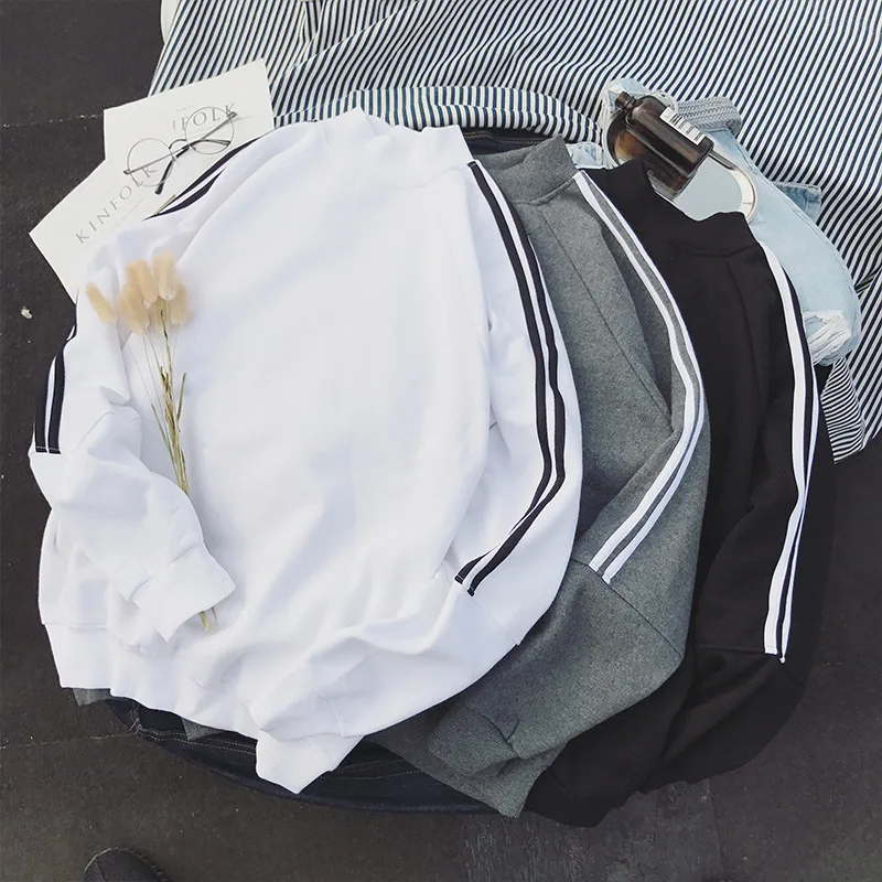 

Striped Men Long Sleeve No Hat Hoodies Male Hoodie Mens O-neck Sweatshirts Korean Style Fashion Students Pullover