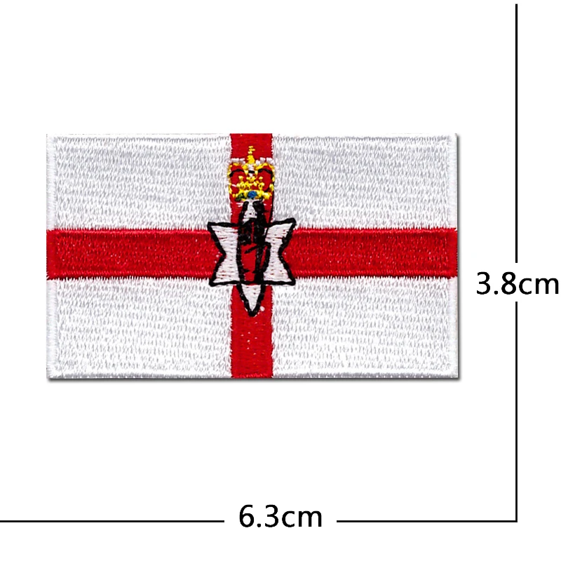 National Flag Computer Embroidery Patches Clothes Sticker Ironing Sew Applique Montenegro Northern Ireland Norway Poland Moldova