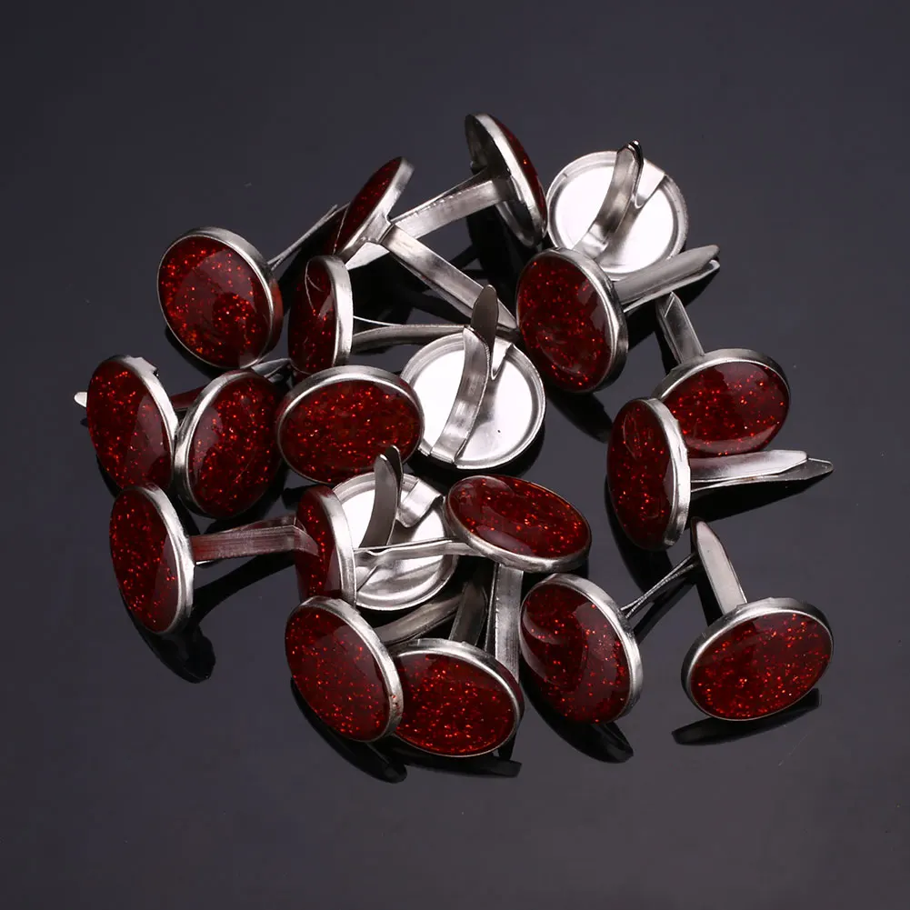 Bright red 50 шт круглая застежка для скрапбукинга с блестками гвозди Brads заклепки украшения - Цвет: Bright red