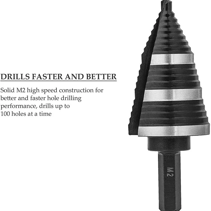 Ступенчатое сверло из быстрорежущей стали с шестигранным хвостовиком 1/4