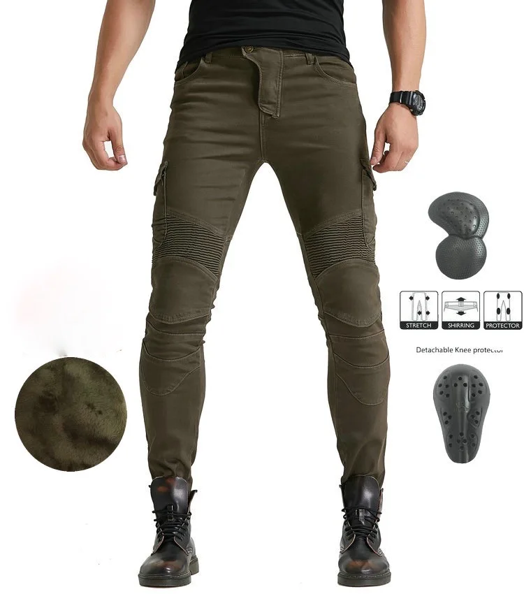 Motorcycle stylish Riding fleece warm winter Jeans  motorpool