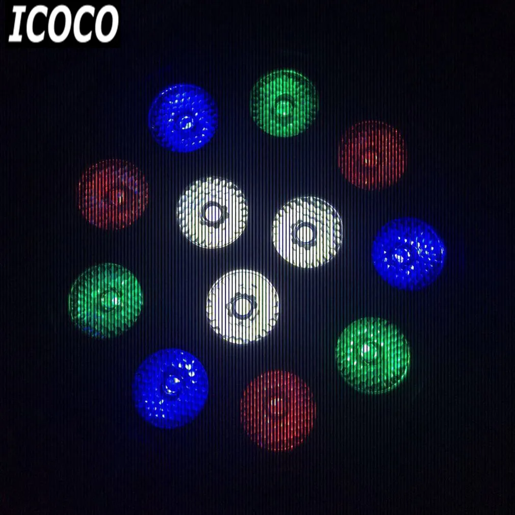 ICOCO 12*1 Вт Светодиодный плоский пластиковый RGB светодиодный сценический светильник 4 Управление модельное освещение для вечерние бар KTV Flash Deal для США/ЕС/Австралии/Великобритании Plug