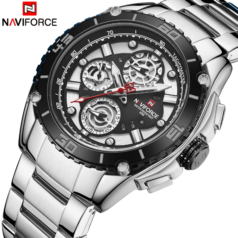 Часы наручные NAVIFORCE Мужские кварцевые водонепроницаемые брендовые Роскошные