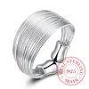2022 100% 925 Sterling Silver Open Ring INS Minimalist Multi-layer Weaving Lines Finger Ring For Women Statement Adjustable Ring ► Photo 1/6