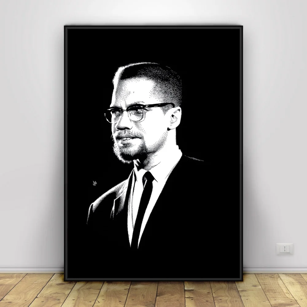 GX008 Горячая Malcolm X с пистолетом Классический с актером кино плакатный принт искусство шелк светлые холщовые настенный Рисунок Картина для комнаты домашний декор - Цвет: Бургундия