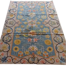 Шелковые Ковры Ручной работы синий бежевый лучший шелк ретро великолепный дом сокровище#141(4CB6) 4' X 6 'SP-4 gc8aubsilk