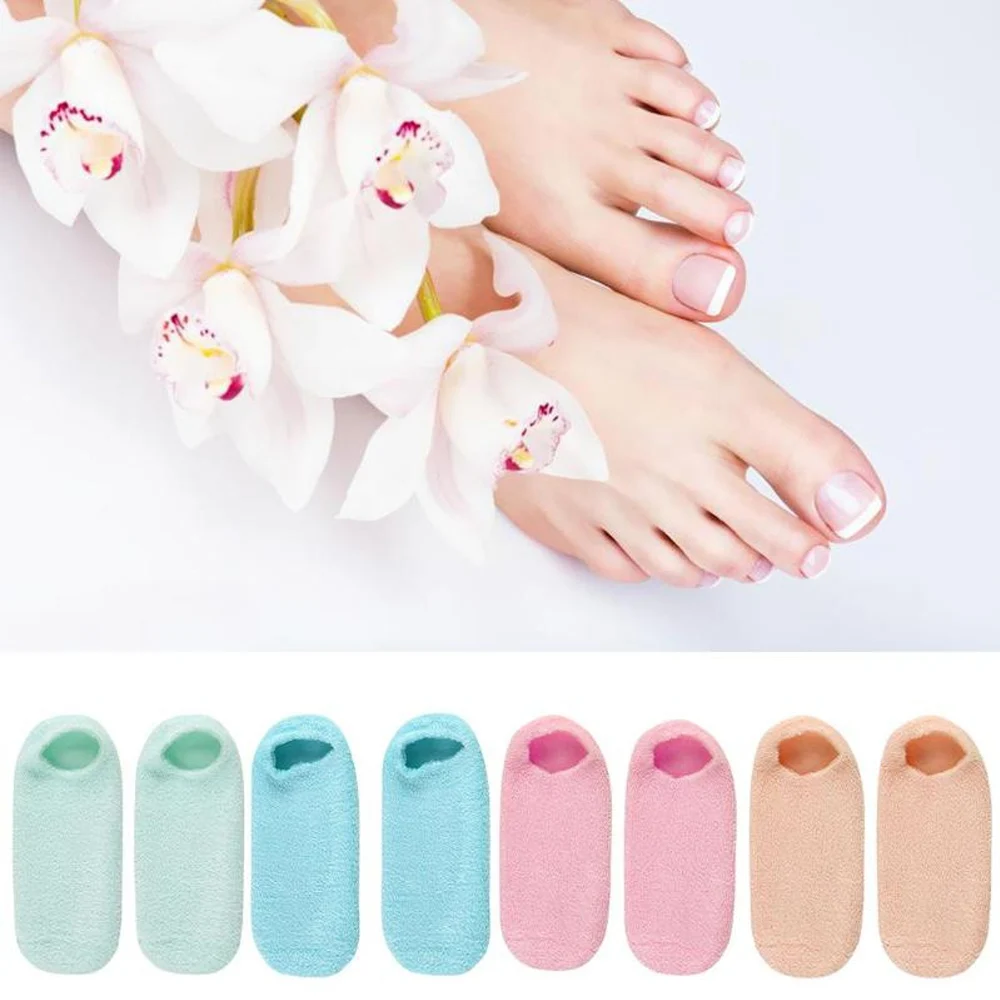 1Pair Foot Care Spa Moisturizing Gel Socks Exfoliating Dry Cracked Soft Skin Sock Pedicure Hard Heel Skin Protector Repairing