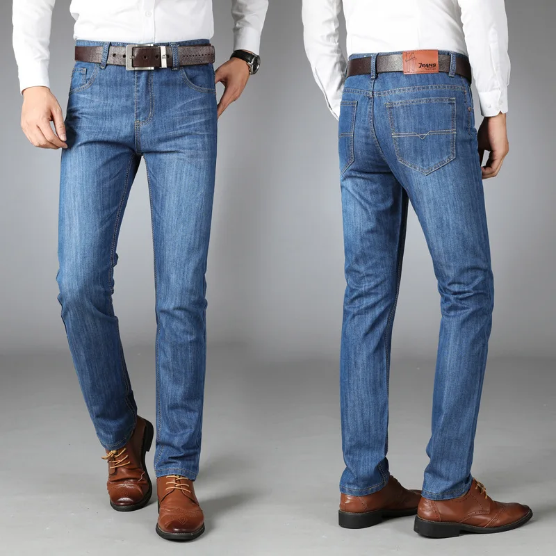 

Men's Slim Straight Pants Business Fashion Loose Men's Jeans Men Plus Size Jeans Male Distressed Denim Pants Biker Jeans
