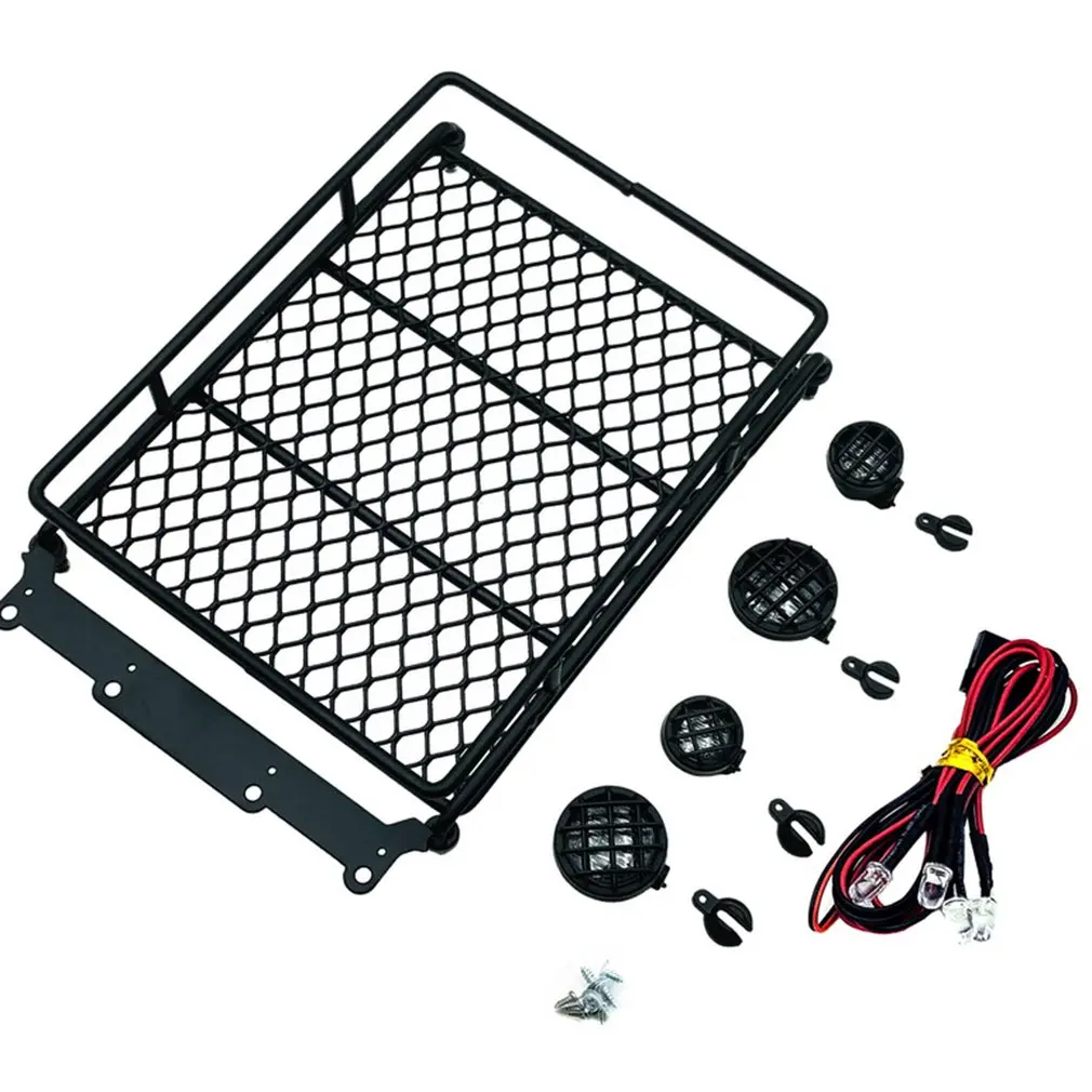 

Luggage Rack With Light Suit Metal Car Frame Roof Frame Upgrade Parts Refitting Accessories For Rc Car