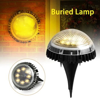 

4pcs Landscaping Solar Ground Lights IP67 Waterproof 8 LED Mini Disk Lamp Round Courtyard Driveway Home Garden Outdoor Pathway