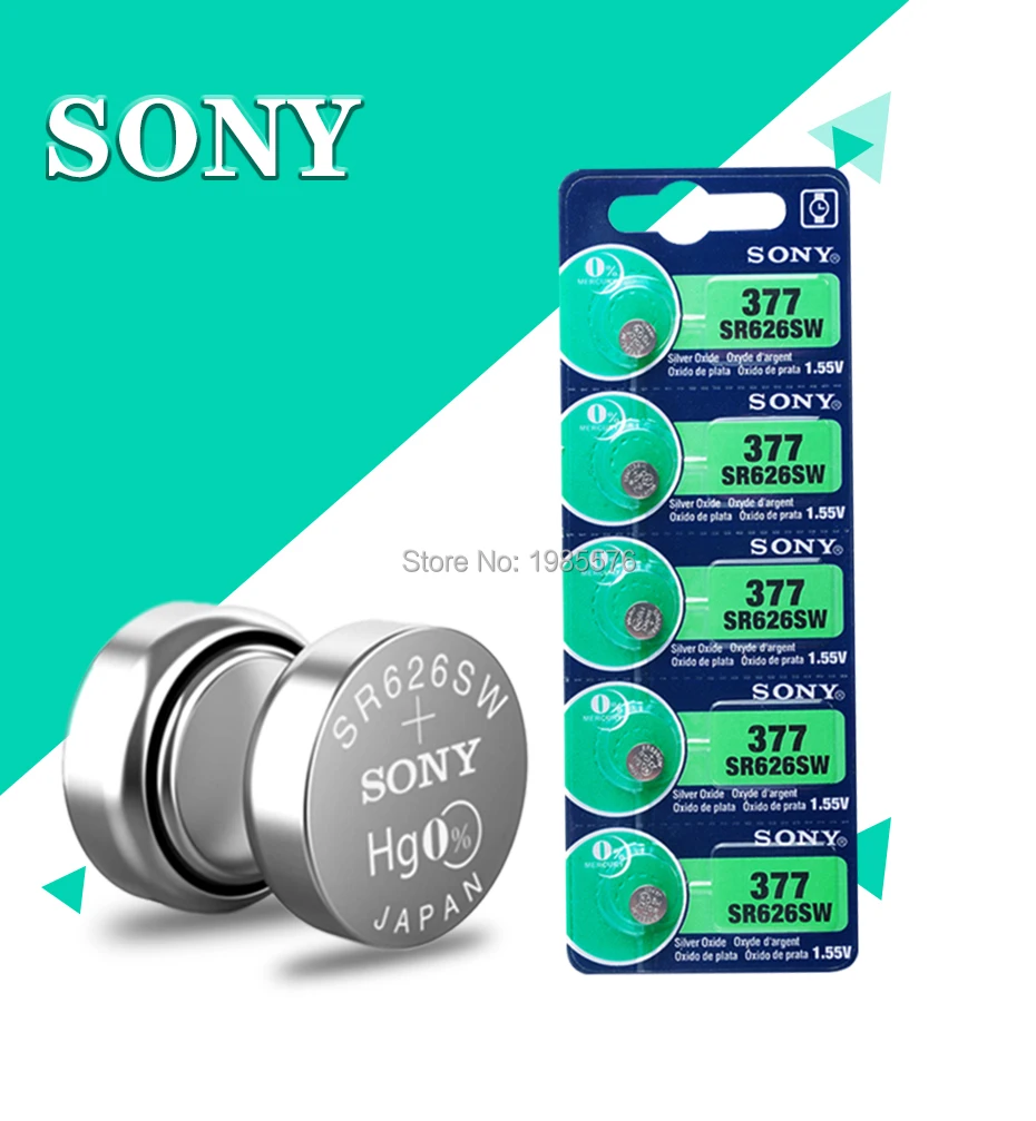 4 шт./лот для Sony Original 1 55 V AG4 377A 377 LR626 SR626SW SR66 LR66 часовая батарейка из оксида серебра