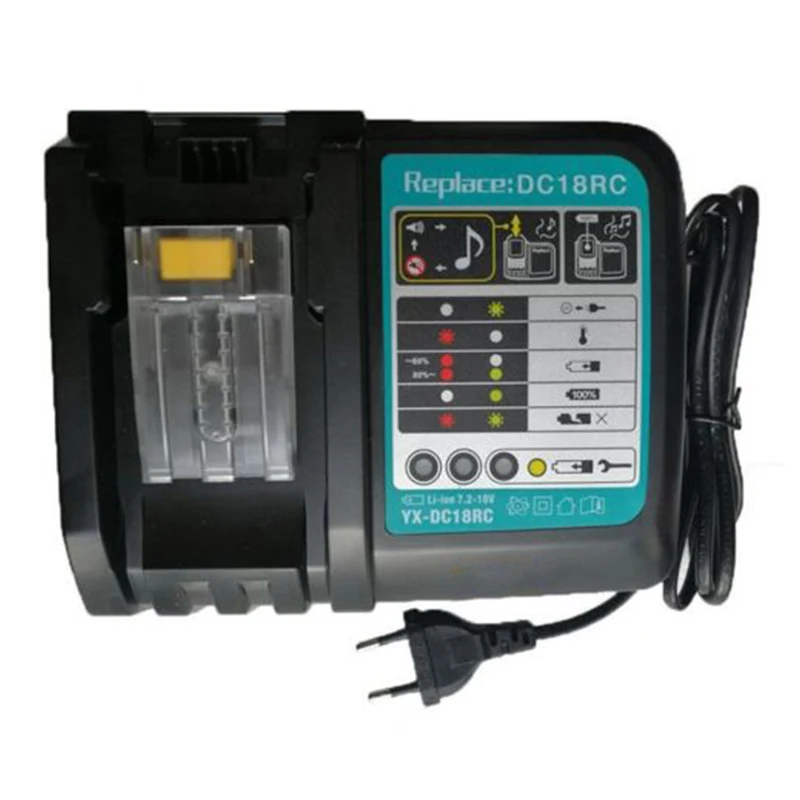 

Dc18Rct Replacement Li-Ion Battery Charger 6A Charging Current For Makita 14.4V 18V Bl1830 Bl1430 Bl1850 Dc18Rc Dc18Ra Power Too
