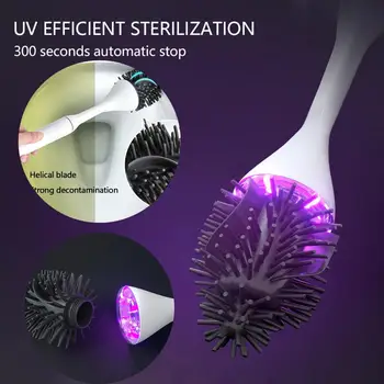 

Toilet Brushes Set Sterilization Silicone Wall Hung Quick Drying Ventilation VU induction cleaning kit Ultraviolet Toilet Brush