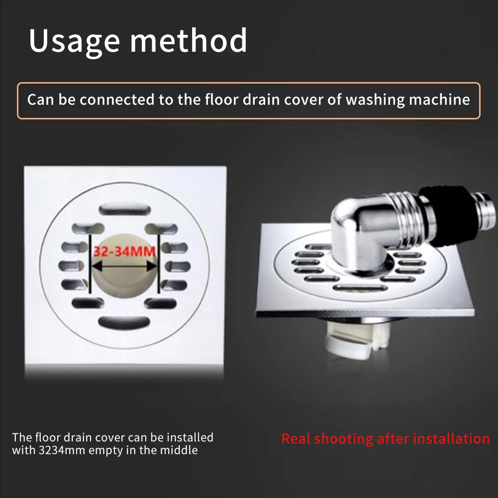 Pipe Washbasin Sewer Home Chrome Plated Dishwasher Sealing Ring Universal Fit Washing Machine Special Elbow Floor Drain Joint |