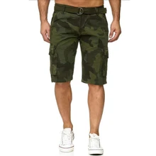 Большие размеры новые армейские камуфляжные Короткие штаны мужские военные карманные тактические шорты с поясом мужские повседневные свободные шорты Homme