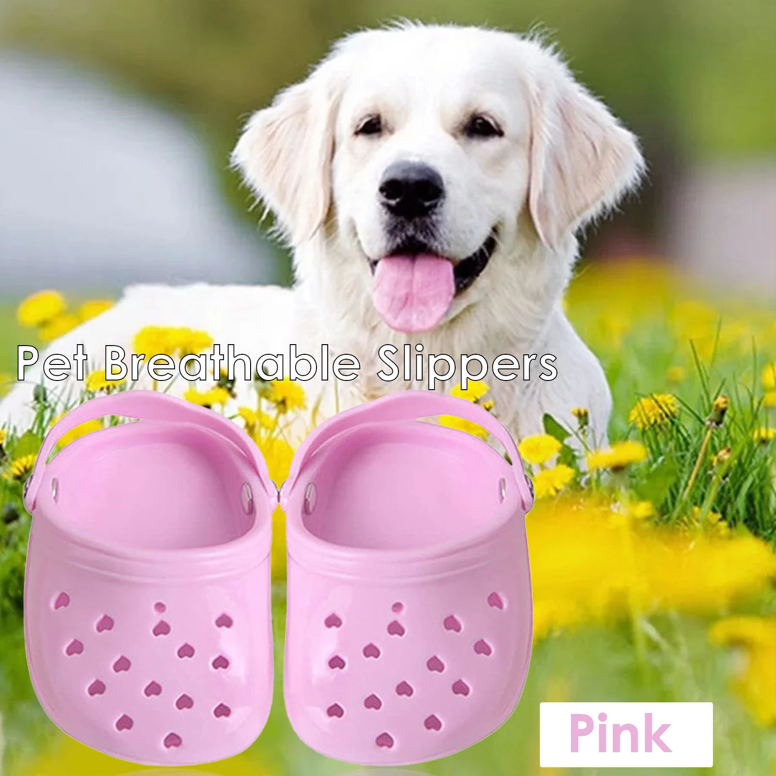 Dog Chew Toy Pet Breathable Slippers Nonslip Footwear For Large Dog Candy Coloured Holey Shoes Summer