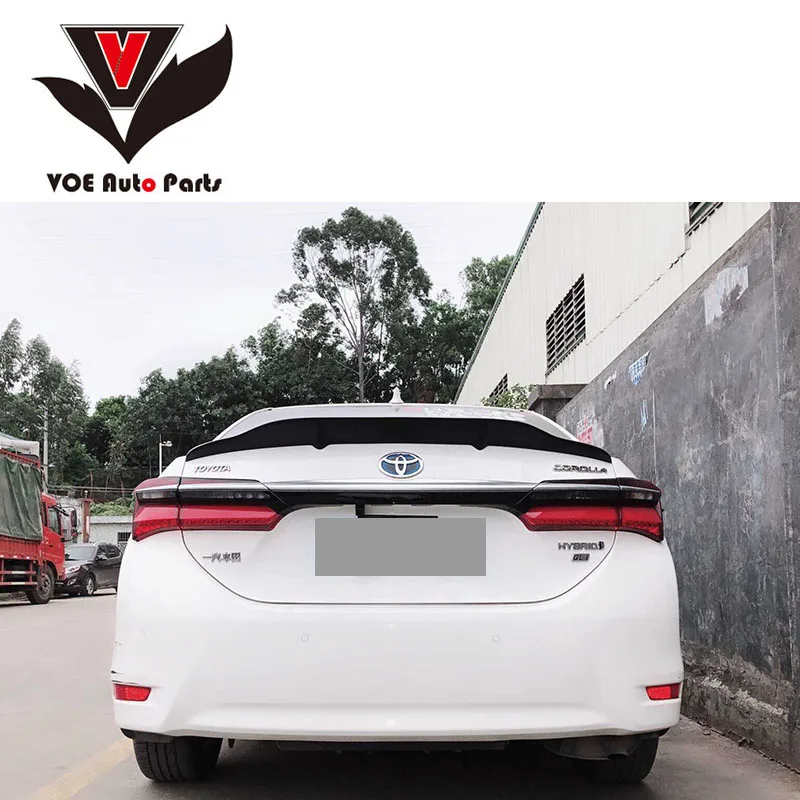 Для Защитные чехлы для сидений, сшитые специально для Toyota Corolla- углеродное волокно в виде буквы «R» стиль спойлер заднего крыла спортивный багажник спойлер Corolla