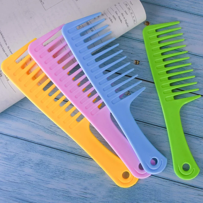 

4 Pcs Large Tooth Detangle Comb Anti-Static Wide Hair Salon Shampoo Comb for Thick,Long and Curl Hair(24X6.2cm)