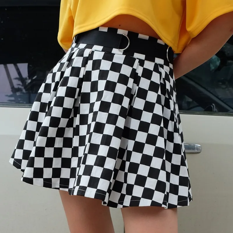 

Skirt Women Pleated Plaid Skirts Women High Waisted Checkered Skirt Harajuku Dancing Korean Style Sweat Short Mini Skirts Female