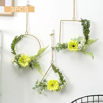 

Fake Flowers Potted Ornaments Home Garden Dec 3 Artificial Flower Hanging Wall Hoop Garland Wedding Nursery Wall Decor Clematis