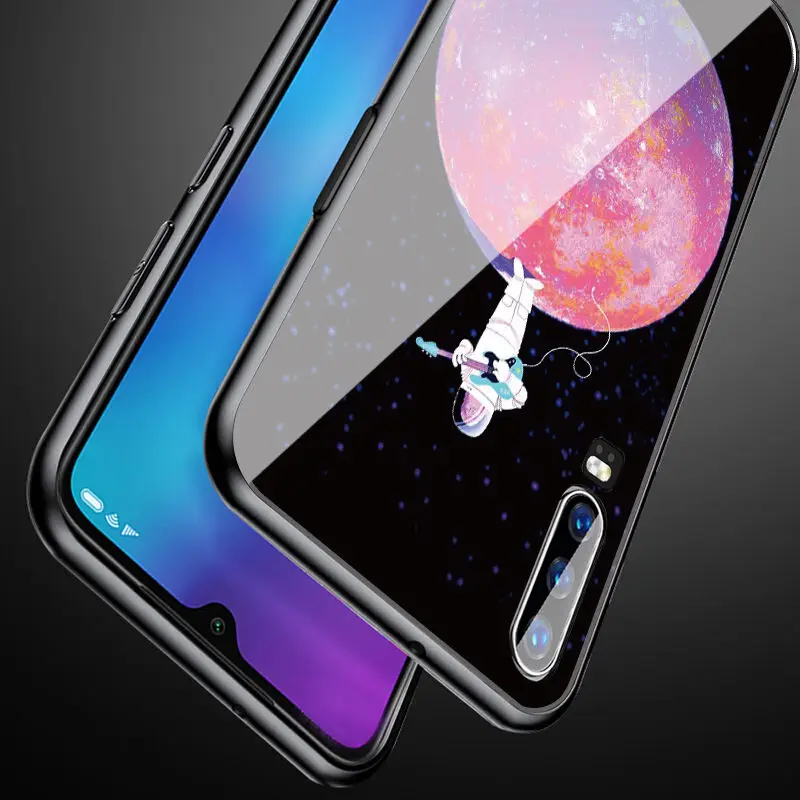 Чехол Universe для huawei P30 mate 20 P20 Lite Черный чехол для телефона Honor 9 10 lite 8X Nova 3 P Smart Z закаленное стекло
