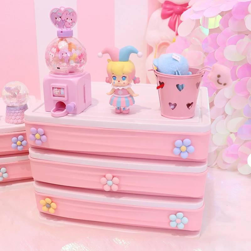 

Lovely Pink Plastic Cosmetic Storage Box Organizer Jewelry Container Make Up Case Cosmetic Make Up Container Boxes
