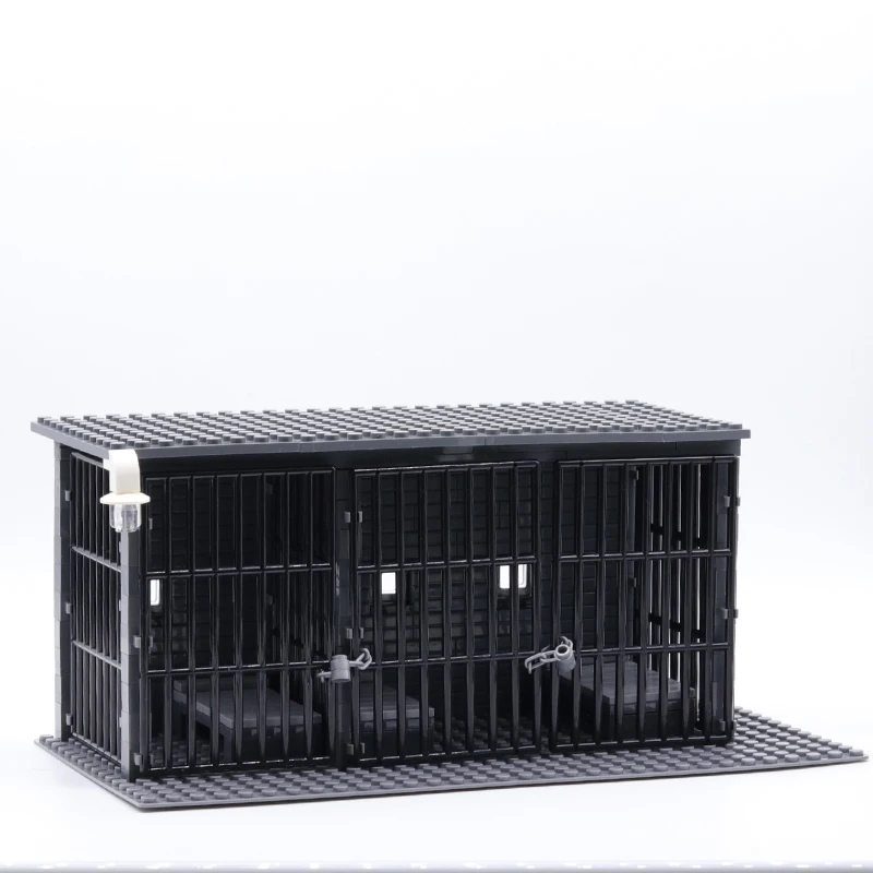 Blocchi Assemblati Scena Moc Stazione Di Polizia Della Città Gabbia Della Prigione Giocattoli Per Bambini