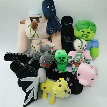 

15/16/18/20/22/24/60cm Minecrafts Cute Stuffed Plush Toy Doll Zombie Bat Squid Ocelot Pig Baby Sheep Children Kids Birthday Gift