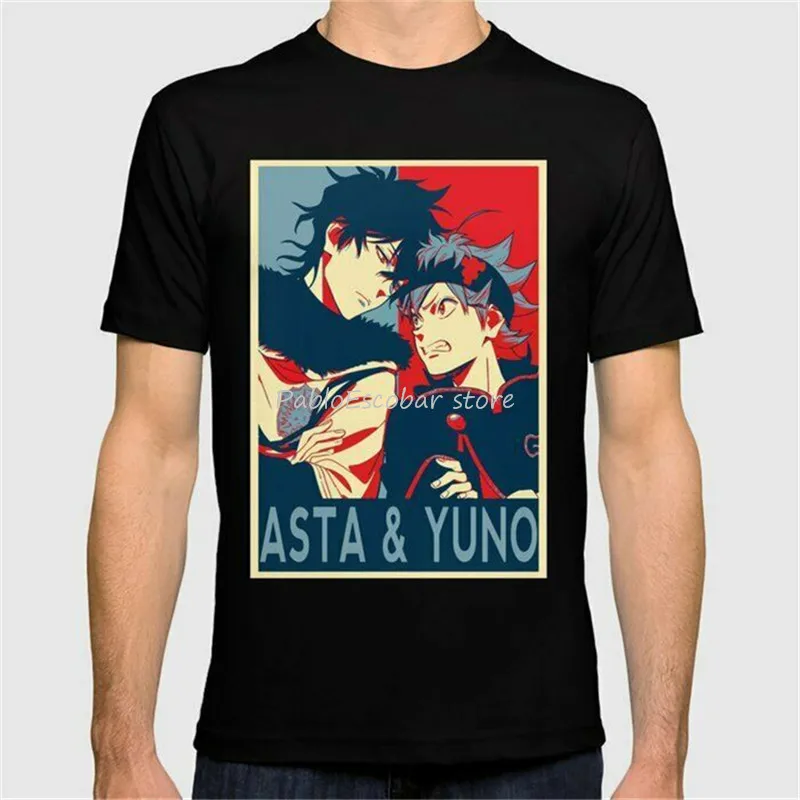Asta &amp Yuno черный клевер Аниме Черная футболка волшебник король Ноэль Сильва S-6Xl