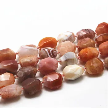 

1pcs Wholesale Natural Sardonyx Red Agate Faceted Irregular Loose Stone Beads15x20mm Fit Jewelry DIY Necklaces or Bracelets 15"