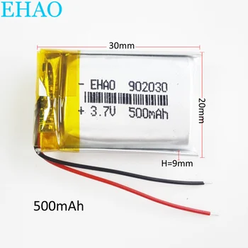 

3.7V 500mAh Lithium Polymer LiPo Rechargeable 902030 Battery For Mp3 GPS DVD Vedio Game camera speaker bluetooth