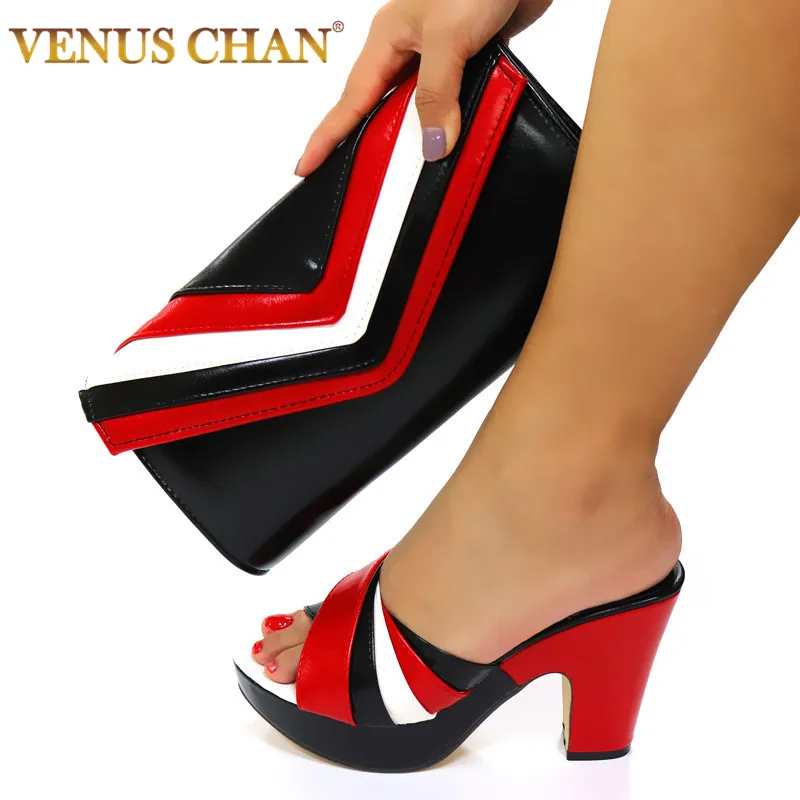 Party Pumps Bags Matching-Set Designer Shoes Rhinestone Nigerian Italian High-Heels Women