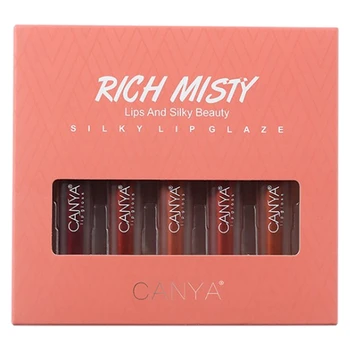 

Canya Air Lip Glaze Set Matte Velvet Lasting Moisturizing and Non-Fading Beauty Lip Glaze Five Makeup Set