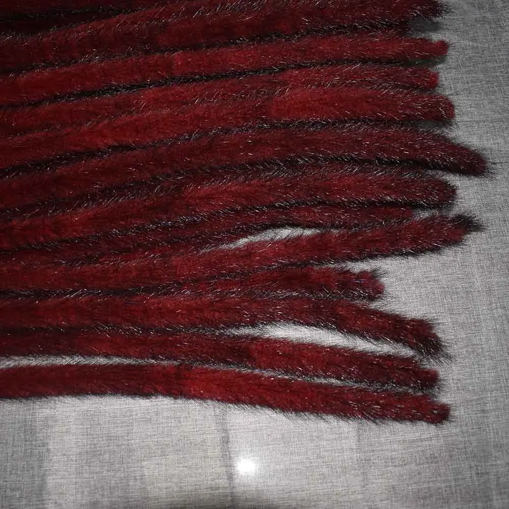 MS. Minshu натуральный мех норки отделка из натуральной кожи норки полосы аксессуары для одежды - Окраска металла: wine red