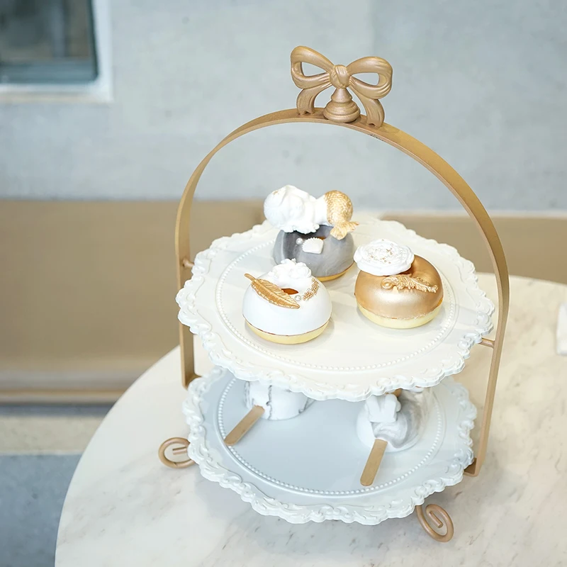 Two/Three Tier Cake Cupcake Stands for Wedding Kids Children Home Birthday Party Decor Tableware for Candy Dessert Tray