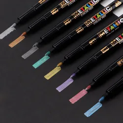 8pc set metalli color Pen Art Marker brush pen mark write Stationery Student Office school supplies Calligraphy pen