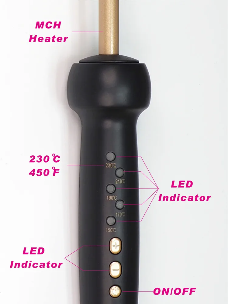 Hair Curler Hair Iron 9mm Super Slim MCH Tight Curls Chopstick Wand Ringlet Afro Hair Curler Curling Iron