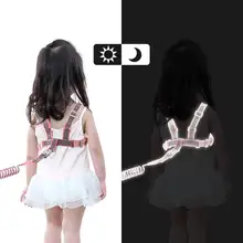 2 в 1 детский Светоотражающий Поводок для прогулок для детей преддошкольного возраста анти-потеря безопасности плечевой ремень соединитель на запястье ремень поводок тяга ночное видение