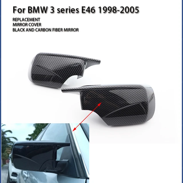 2021 M4 Styple Rearview Mirror Covers Black Caps Replacement For Bmw E46  Alpina B10 D10 1998-2005 Carbon Fiber Look - AliExpress