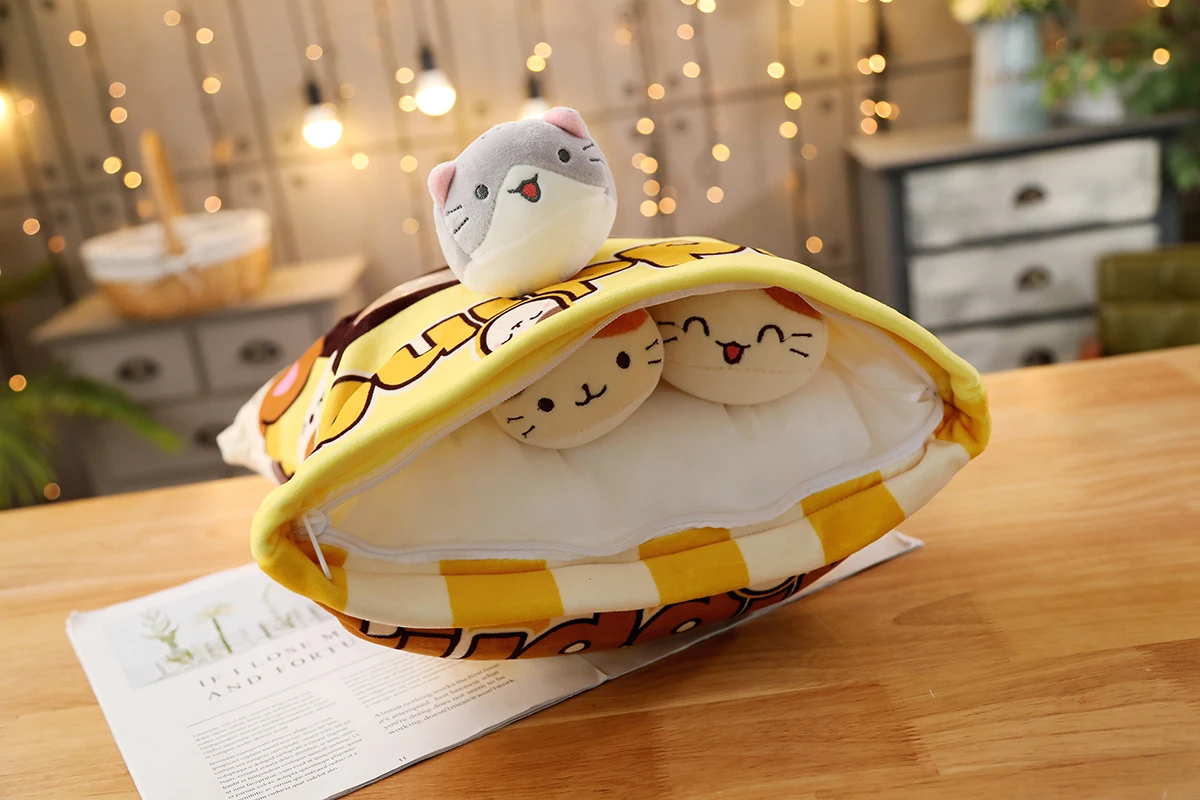 A Plushie Bag Pudding Toys Mini Animals Doll Sakura Bunny Hamster Penguin Bear Chick Strawberry Dog Cat Pig Plushie Pillow Gift