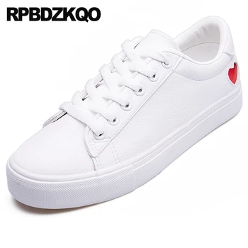 

comfortable ladies white chinese trainers china walking round toe designer shoes women luxury 2019 sneakers lace up flats heart