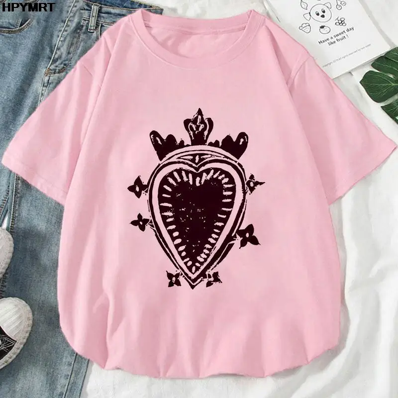 I Love You Letter Print Tshirt Women Casual Sweat Loose Tee Clothes Oversize Summer Crewneck Tops Simplicity Womens T-Shirt Tops t shirt oversize