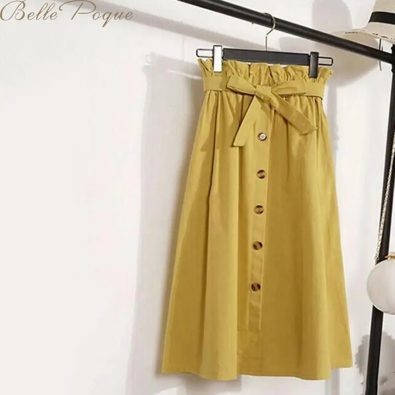 Belle Poque 2019 модная Корейская женская плиссированная трапециевидная школьная юбка