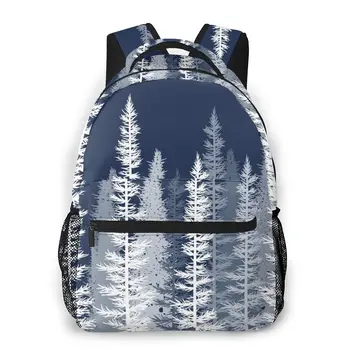 

Backpack Women Shoulder Bag For Teenage Girls Forest Pine Tree Woods Covered With Snow Bagpack Female Ladies School Backpack